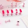 Nail Stand Acrylic Nail Art Display Stand Magnetic Nail Tips Practice Holder 54 Pcs Reusable Adhesive Putty for DIY Painting Nails Stand kit (Pink)