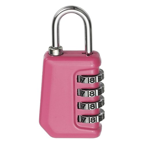 MECCANIXITY Combination Lock, 4 Digit Padlock Combination Outdoor Waterproof Locker Lock for Gym Luggage Home Sports Hasp Storage, Pink Pack of 1