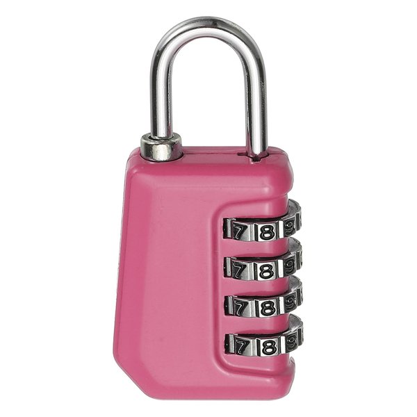 MECCANIXITY Combination Lock, 4 Digit Padlock Combination Outdoor Waterproof Locker Lock for Gym Luggage Home Sports Hasp Storage, Pink Pack of 1