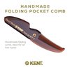 Kent 87T Handmade Folding Pocket Comb for Men, Fine Tooth Hair Comb Straightener for Everyday Grooming Styling Hair, Beard or Mustache, Use Dry or with Balms, Saw Cut Hand Polished, Made in England
