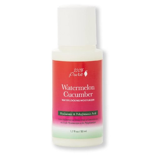 100% PURE Watermelon Cucumber Water Locking Moisturizer Natural Facial Hydration Boost with Hyaluronic Acid Replenishing Anti Aging Face Cream & Quenching Dry Skin Care Vegan - 1.7 fl oz