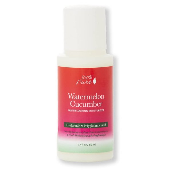 100% PURE Watermelon Cucumber Water Locking Moisturizer Natural Facial Hydration Boost with Hyaluronic Acid Replenishing Anti Aging Face Cream & Quenching Dry Skin Care Vegan - 1.7 fl oz