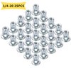 25 Pcs 1/4-20 Jack Nut Threaded Insert Petal Nuts Nutserts Jacknut Srew Anchor Spider Rivnut Blind for Plastic Polywood Pressboard Hardboard Steel Zinc Plate
