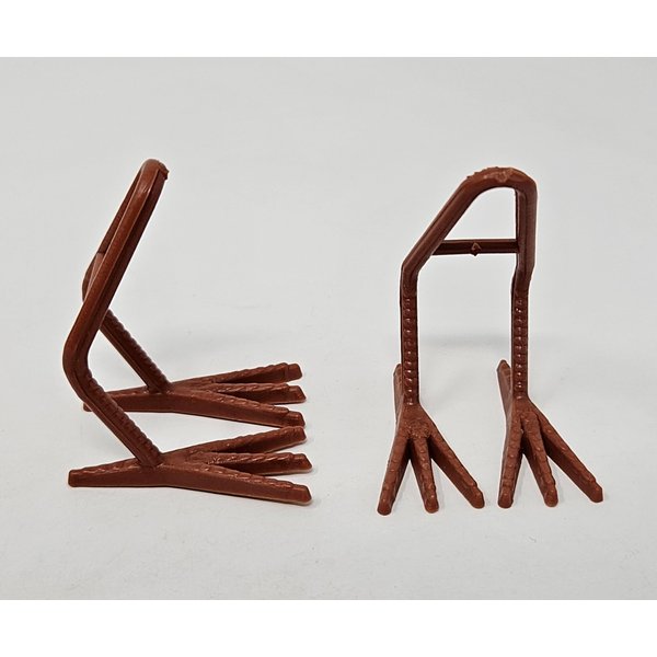 Zim's 43mm Brown Plastic Bird Legs Feet for Crafts, Artificial Bird Making Parts Supplies (Pack of 6)