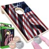 Coinhole Mini Cornhole Single Board Game | Portable Tabletop Bean Bag Toss Game for Indoor & Outdoor Fun | Includes Coins for Game Play (Single Board Play American Flag)