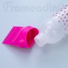 Framendino, 3 Pack Root Comb Applicator Bottle with Graduated Scale Colorful Plastic Squeeze Bottle Applicator Brush for Hair Dye Home Salon 6 oz