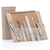 GERMANIKURE 6pc Manicure Set in Beige Leather Case - FINOX Stainless Steel Tools Made in Germany, Glass Nail Care Supplies Made in Czech Republic – Professional Cuticle and Nail Care Kit