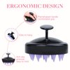 GOO GOO Scalp Massager Shampoo Brush, Scalp Scrubber with Soft Silicone Bristles for Dandruff Removal, Scalp Massager for Women Men Kids, Black Purple