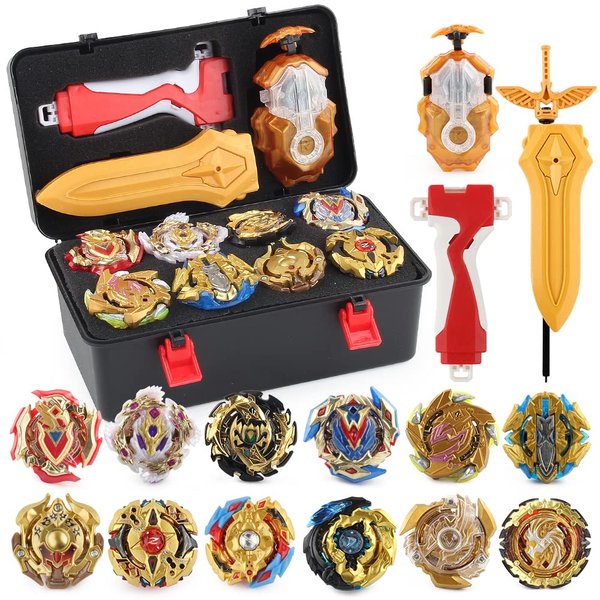 Bey Battling Top Burst Launcher Grip Toy Set Game Storage Box 12 Top Burst Gyros 2 Launchers Great Birthday Gift for Boys Age 6 8 10+