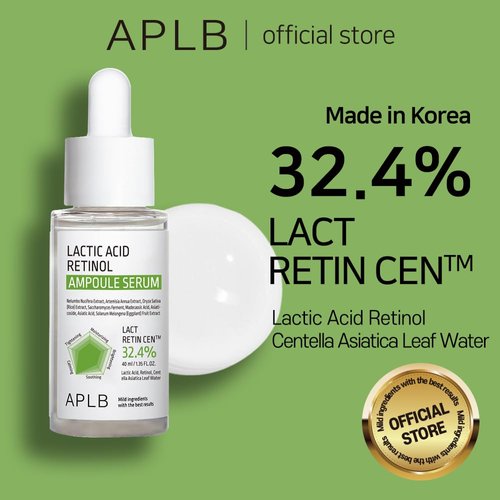 APLB Lactic Acid Retinol Ampoule Serum | LACT RETIN CEN™ 32.4% 1.35 FL.OZ/Korean Skincare, Wrinkle care, Dark spots, Exfoliant, Revitalize for gentle and improve skin texture
