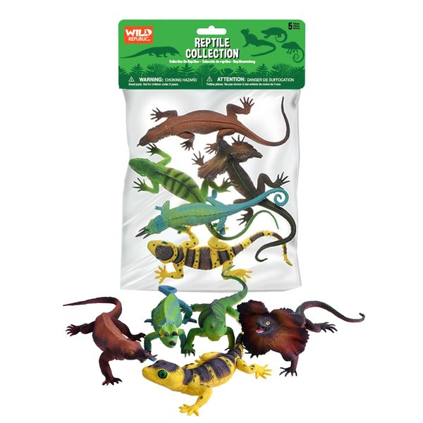 Wild Republic Reptile Polybag, Lizard Toy, Educational Toys, Kids Gifts, 5-Pieces