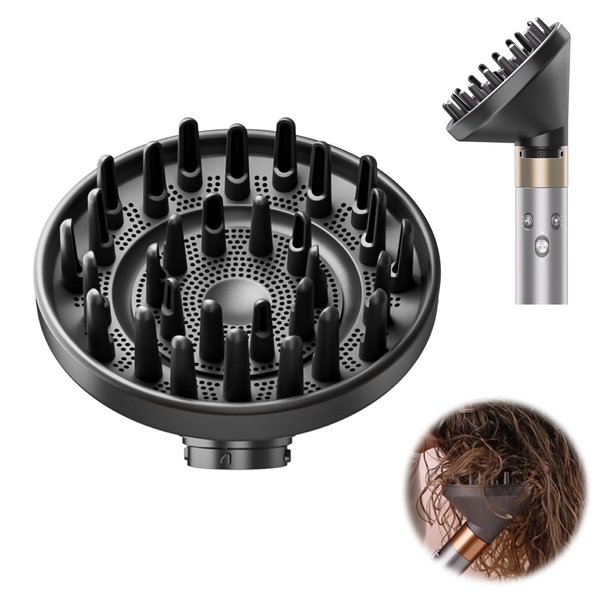 AIRUISH Diffuser Attachment for Dyson Airwrap, Hair Dryer Diffuser Nozzle Attachment for Airwrap for Dyson HS05 HS01, 973365-01, Grey