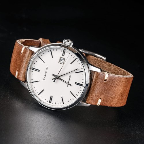 hemsut h 20mm Leather Watch Bands for Men, Thin Soft Horween Leather Watch Strap Quick Release Vintage Watch Wrap