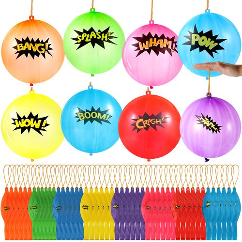48 pieces 18'' Hero Text Balloons Assorted Colors Latex Balloons Party Favor Supplies Decorations Hero Design Punch Balloons for Birthday Party Festival Event Carnival Decorations (Hero)