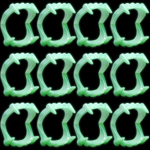 BBTO 50 Pieces Glowing Vampire Teeth Halloween Glow in The Dark Vampire Fangs Luminous Teeth Masquerade Vampire Teeth for Halloween Cosplay Party Costume Decorations
