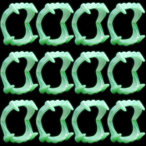 BBTO 50 Pieces Glowing Vampire Teeth Halloween Glow in The Dark Vampire Fangs Luminous Teeth Masquerade Vampire Teeth for Halloween Cosplay Party Costume Decorations