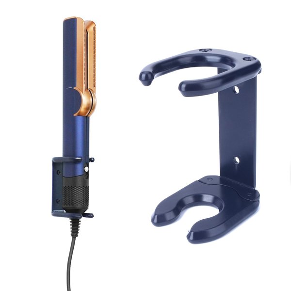 Hair Straightener Wall Mount Holder Compatible with Dyson Airstrait, Metal Stand Storage Rack for Airstrait HT01 Hair Dryer Holders Accessories (Blue)
