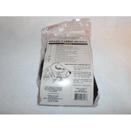 Top Paw. Size 4. Nylon Fabic Dog Muzzle