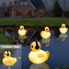 Floating Solar Lights, 16 inch Waterproof LED Pool Accessories, Glow Duck Inflatable Solar Powered Lights that Float for Pond,Hot tub,Party-2pcs