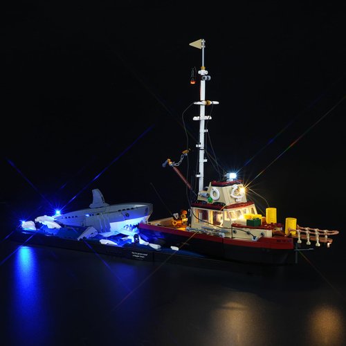 Rorliny LED Lighting Kit Compatible with Lego Jaws 21350(No Lego Models), Creative Light for Lego 21350 Set-Classic Version Light