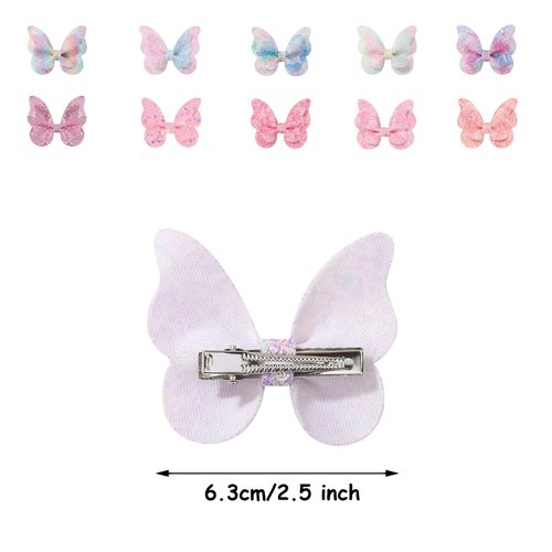 10 Pcs Shiny Baby Hair Bows For Girls Baby Hair Clips For Styling,Glitter Butterfly Hair Bow Clips Cute Toddler Hair Bows Bowknot Hair Clip Sparkly Baby Bows Hairclips Girl Bows Clips Hair Accessories