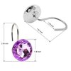 BEAVO Acrylic Fashion Decorative Home Rolling Purple Shower Curtain Hooks Rhinestones Bathroom Bath Baby Room Bedroom Living Room Decor Set of 12 Rings (Purple)