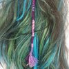 Purples Colorful Hair Clip In, Handmade Yarn Hair Extension