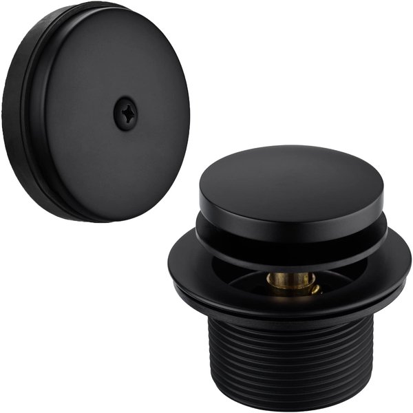 BESTILL Tip-Toe Bathtub Drain Bath Tub Trim Set Conversion Kit with Overflow Faceplate, Matte Black