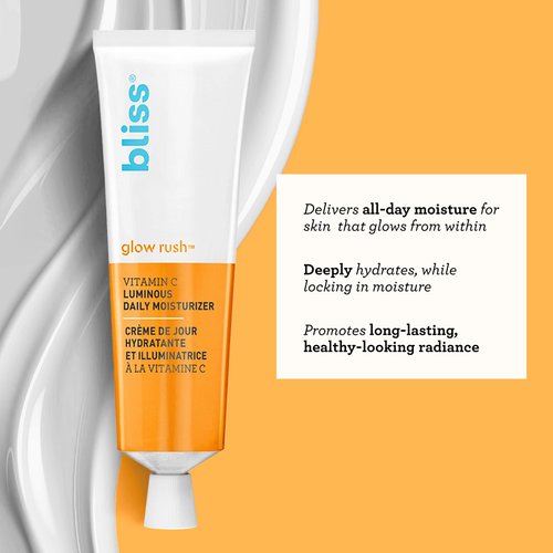 Bliss Glow Rush Vitamin C Luminous Daily Moisturizer | Brightening, Hydrating & Soothing | With Ultra-Stable Vitamin C, Vitamin E, Squalane & Shea Butter