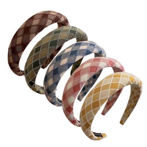 HUANMAYE 5PCS Headband for Women Boho Hair Scarf Sponge Hairbands Fabric Elastic Hair Bands No Slip Wide Headbands Accessories for Adult Women (SpongeA)