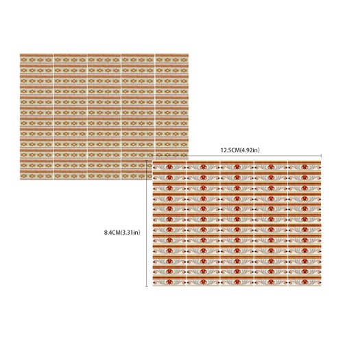 iLAND Miniature Dollhouse Accessories,60pcs Dollhouse Flooring on 1:12 Scale Mediterranean Small Waistline Tiles (60pcs Mediterranean Style)