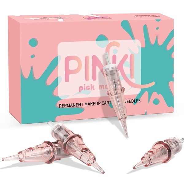 EZTAT2 Tattoo Cartridge Needles - 20Pcs #06 (3RL) Permanent Makeup SMP Round Liner 0.18MM Microblading Hair Scalp for Tattoo Pen Rotary Machine Supply - PINKI 0603RL