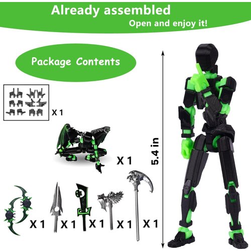 SENROELECTRONAGE T13 Action Figure Assembly Completed, Upgraded 3D Printed T13 Action Figure, The Dummy 13 is Very Suitable for Office Desks and Birthday Cake Decorations