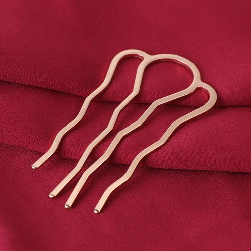 Lurrose Vintage Decor 6pcs 4 Teeth Hair Combs Metal Side Combs DIY Hairpins Updo Accessory for Girls Woman Hair (Golden) Wedding Decor