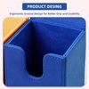 Sanseking Card Deck Box for MTG Commander Deck Box fits 100+ Single Sleeved Cards Lamb Leather Card Box Magic Card Boxes for MTG TCG CCG (Vertical,Dark Blue)