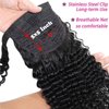 Seelaak Long Curly Human Hair Ponytail Wrap Around Kinky Curly Thick Brazilian Human Hair Extensions Jerry Curl Clip ins Silky Hair Pieces Natural Black for Black Women Update 120g (24 inch)