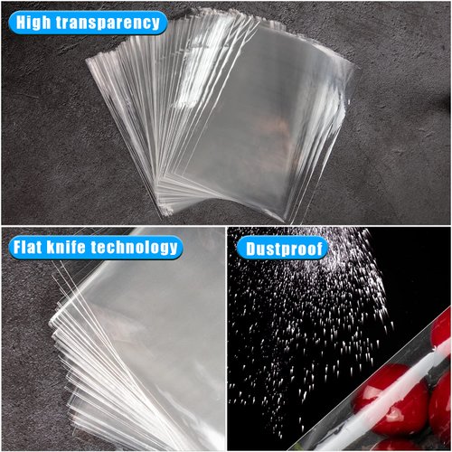 Labeol 300pcs Cellophane Treat Bags with Ties, Clear Goodie/Gift Bags For Candy, Cookie, Party Favor, Packaging, 6X9 5X7 4X6
