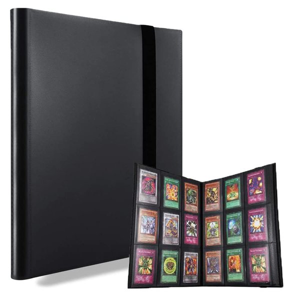 AITIME Sport Fans Gaming Card Collection Binder, 360 Side Loading Trading Card Collection Book MTG Yugioh Cards Protection Holder Playing Cards and Coupons Protector Storage Book (Black)