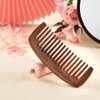 TAN MUJIANG Hair Comb Wide Tooth Natural Wood Anti-static 1pc