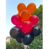 JODIDI 60 Pcs 12-Inch Latex Graduation Balloons in Black, Orange, and Red - Perfect for Halloween, Graduation, Birthday, Baby Shower, and Party Decorations