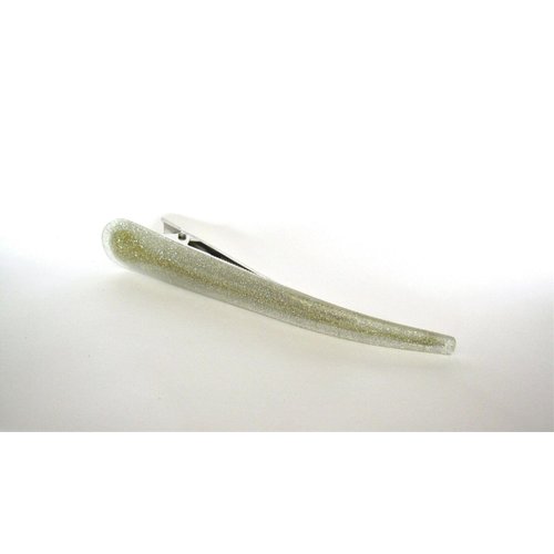 Generic Silver gold glitter acrylic and metal alligator hair claw clip clamp