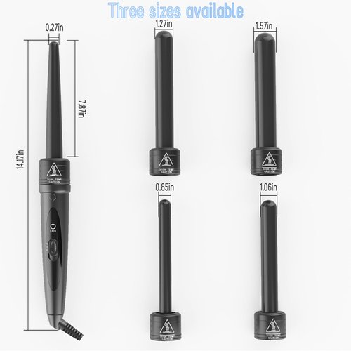 Scriptures Curling Iron 5 in 1 Curling Wand Set (0.35"-1.25") for All Hair Types, Dual Voltage Adjustable Temperature, Instant Heating, with Glove and 2 Hair Clips - Ideal for Women