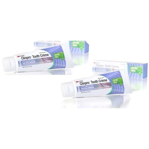 3M ESPE 12117 Clinpro Tooth Creme 0.21% NAF Anti Cavity Toothpaste, Vanilla Mint (Pack of 2)