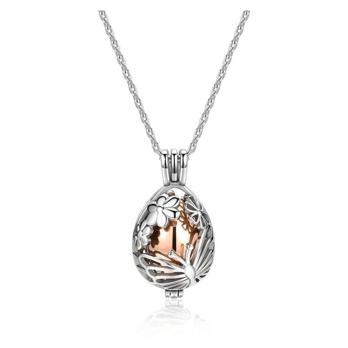 BOPREINA Hollow Flower Butterfly Urn Necklace for Ashes Stainless Steel Memorial Locket Pendant Keepsake Cremation Jewelry for Women