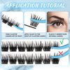 Lash Clusters 84 Pcs Cluster Lashes Eyelash Clusters DIY Cluster Eyelash Extensions Individual Lashes Thin Band & Soft(Sprout,D-8-16mix)