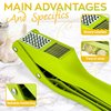 2 in 1 Garlic Slicer and Mincer - Multipurpose Garlic Press and Slicer, Stainless Steel and Durable Plastic, 7.6 x 1.7 x 2.5" Convenient Size, Easy to Use and Clean, Good for Home & Commercial Use