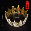YARIEW Small Gold Crown for Little Girls Flower Bouquets Accessories Rhinestones Wedding Cake Topper Birthday Crown for Kids Cake Decorations Bridal Costume Hair Accessories Gifts