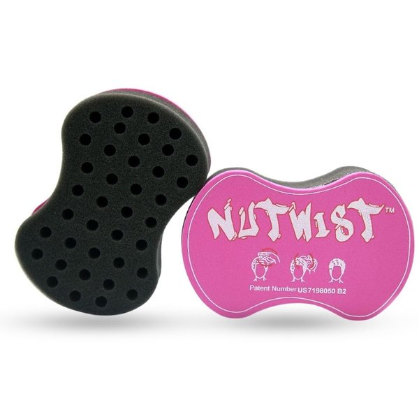 Nudred NuTwist Dread Twist Hair Sponge for Curls Black Men, Coils, and Twists - Hair Twisting Sponge Barber's Curling Care Brushes for Afro Curly Freeform Dreads, Curls Small Holes, Pink