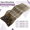 LaaVoo Balayage Clip in Hair Extensions Real Human Hair Light Brown to Blonde Balayage Hair Extensions Real Human Hair Clip ins Full Head Human Hair Extensions Clip in 7pcs 120g 16 Inch