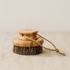 Hydréa London Round Natural Body Brush with Mane/Cactus Bristle for Dry Brushing to Exfoliate, Remove Dead Skin, Cellulite and Aid Lymphatic Drainage.